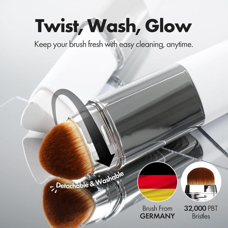Color-Changing Foundation Stick with Collagen Capsules and Detachable Brush