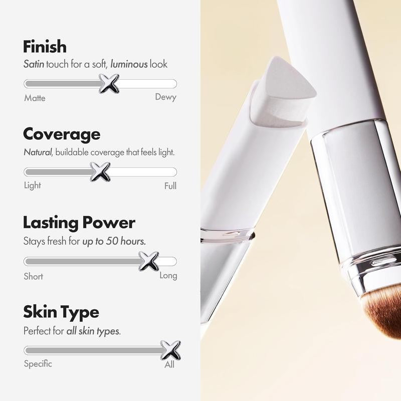 Color-Changing Foundation Stick with Collagen Capsules and Detachable Brush