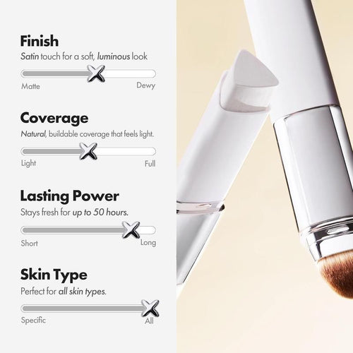 Color-Changing Foundation Stick with Collagen Capsules and Detachable Brush