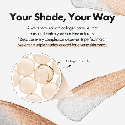 Color-Changing Foundation Stick with Collagen Capsules and Detachable Brush